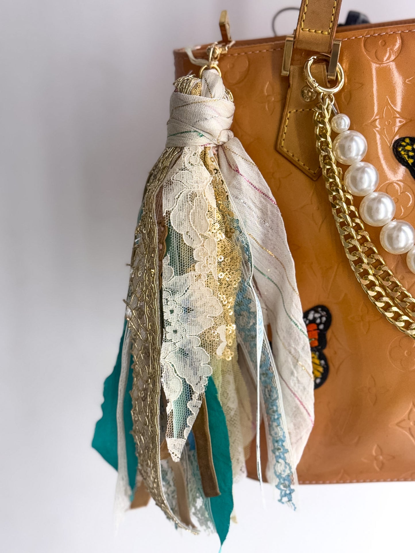 OOAK Large Sequin & Metallic Trim Purse Charm