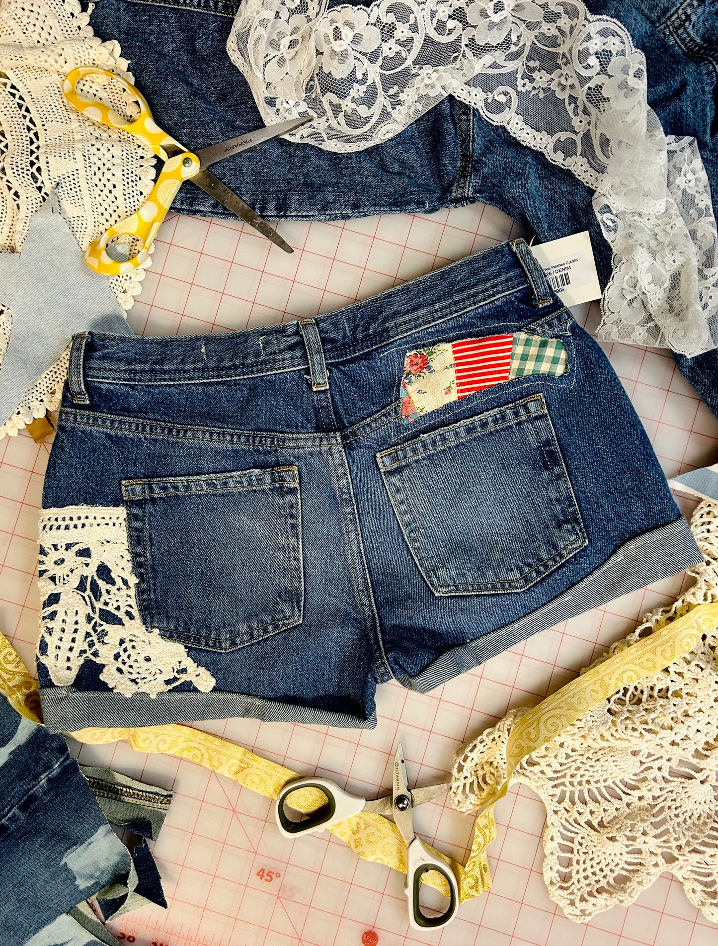 OOAK We the Free Patched Cutoffs
