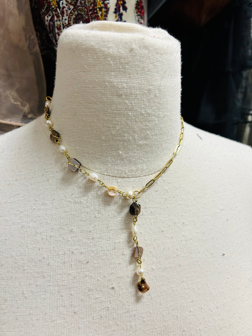 Handmade Freshwater Pearl & Shell Lariat