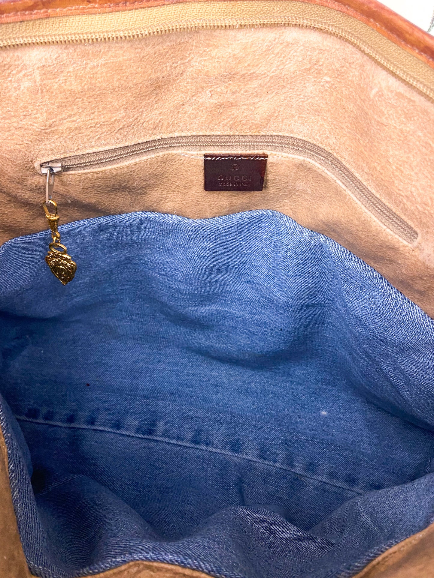 OOAK Vintage Gucci Large Satchel Purse with Charmed Chain Strap