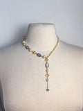 OOAK Glass & Vintage Bead Lariat Necklace