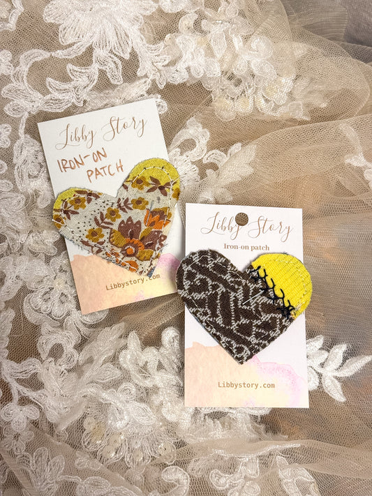 OOAK Libby Story Small Heart iron-on Patch