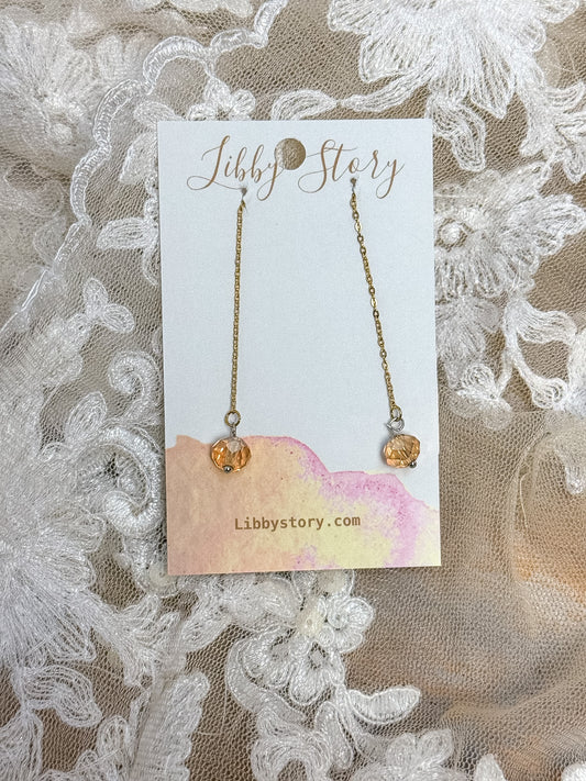 Handmade Faceted Glass Threader Earrings