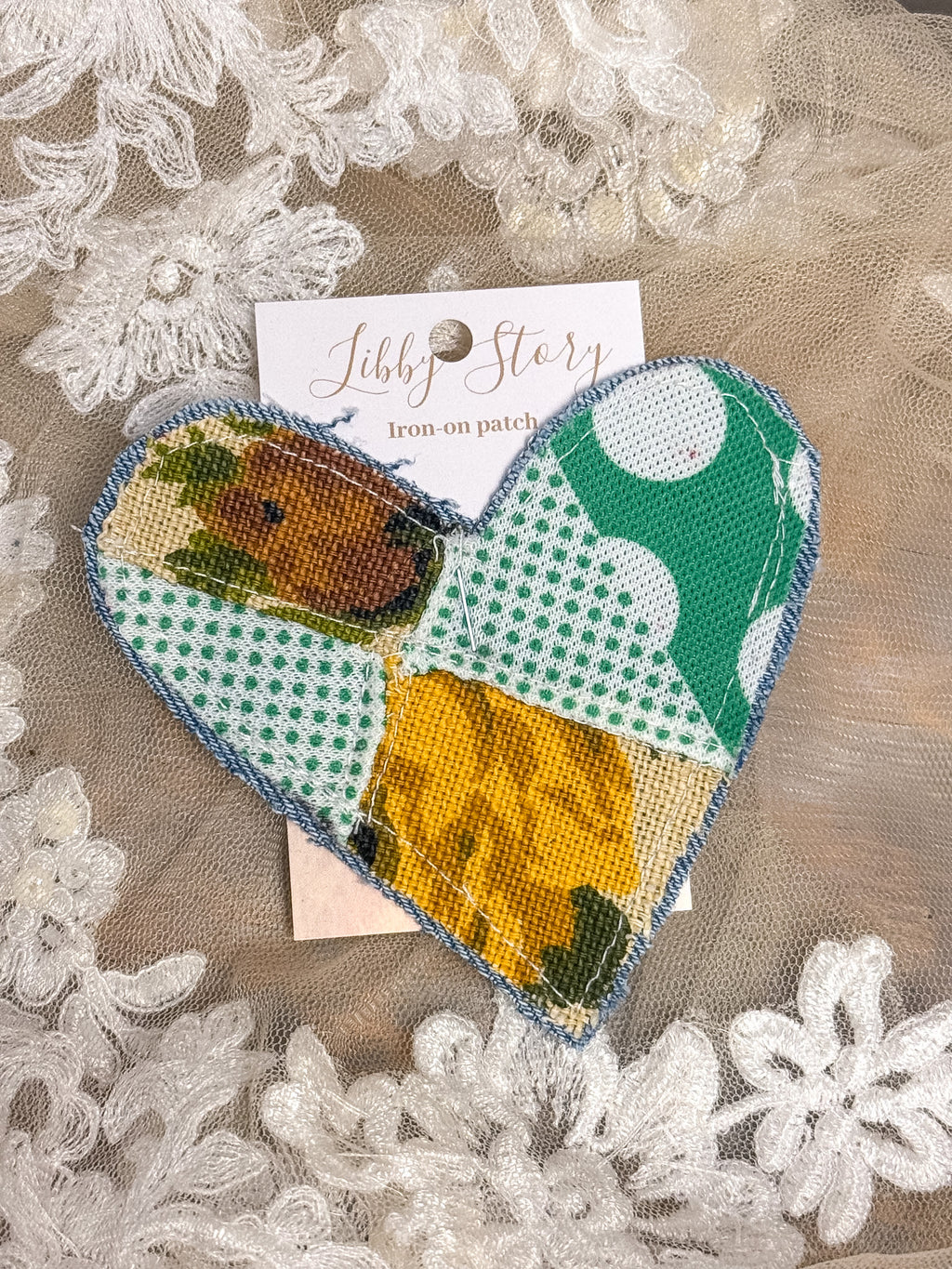 OOAK Libby Story Large Heart Patch
