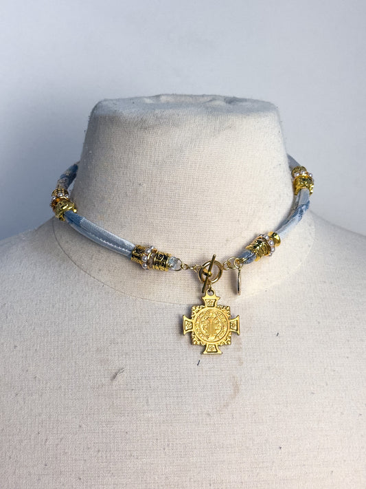 OOAK Brocade Cross Lariat or Bracelet