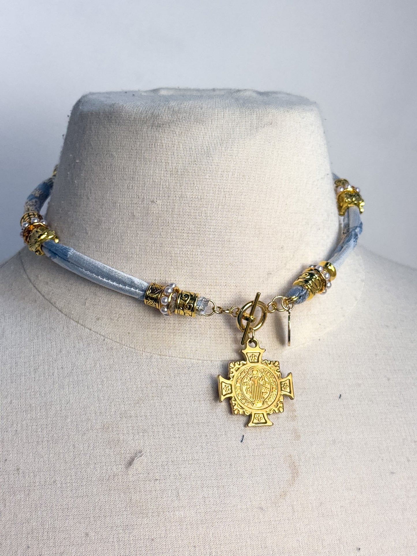 OOAK Brocade Cross Lariat or Bracelet