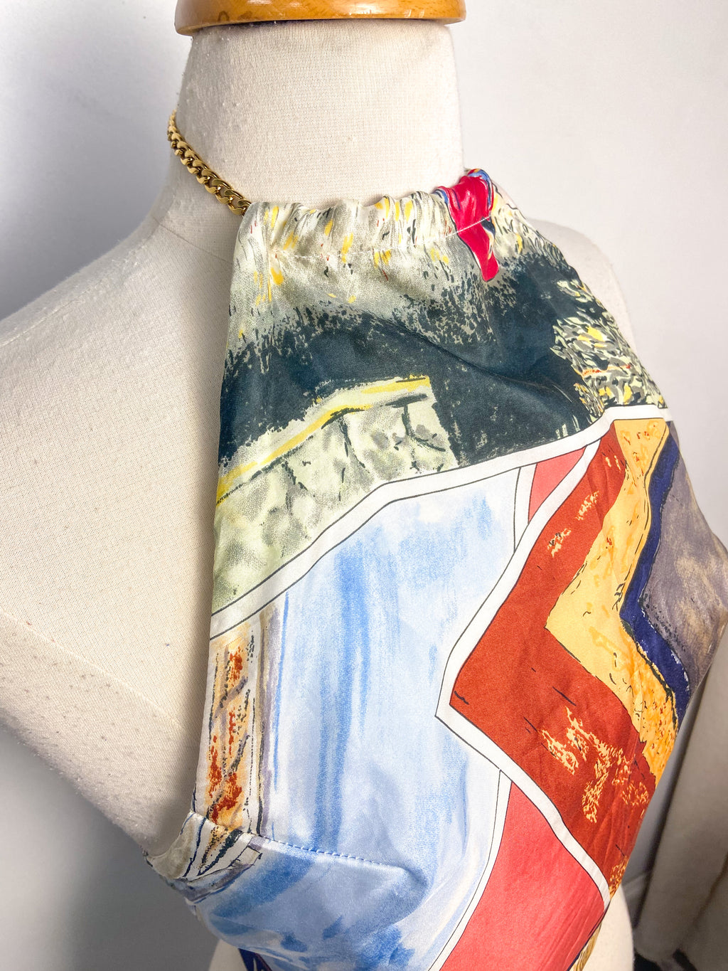 OOAK Vintage Silk Scarf Halter Top