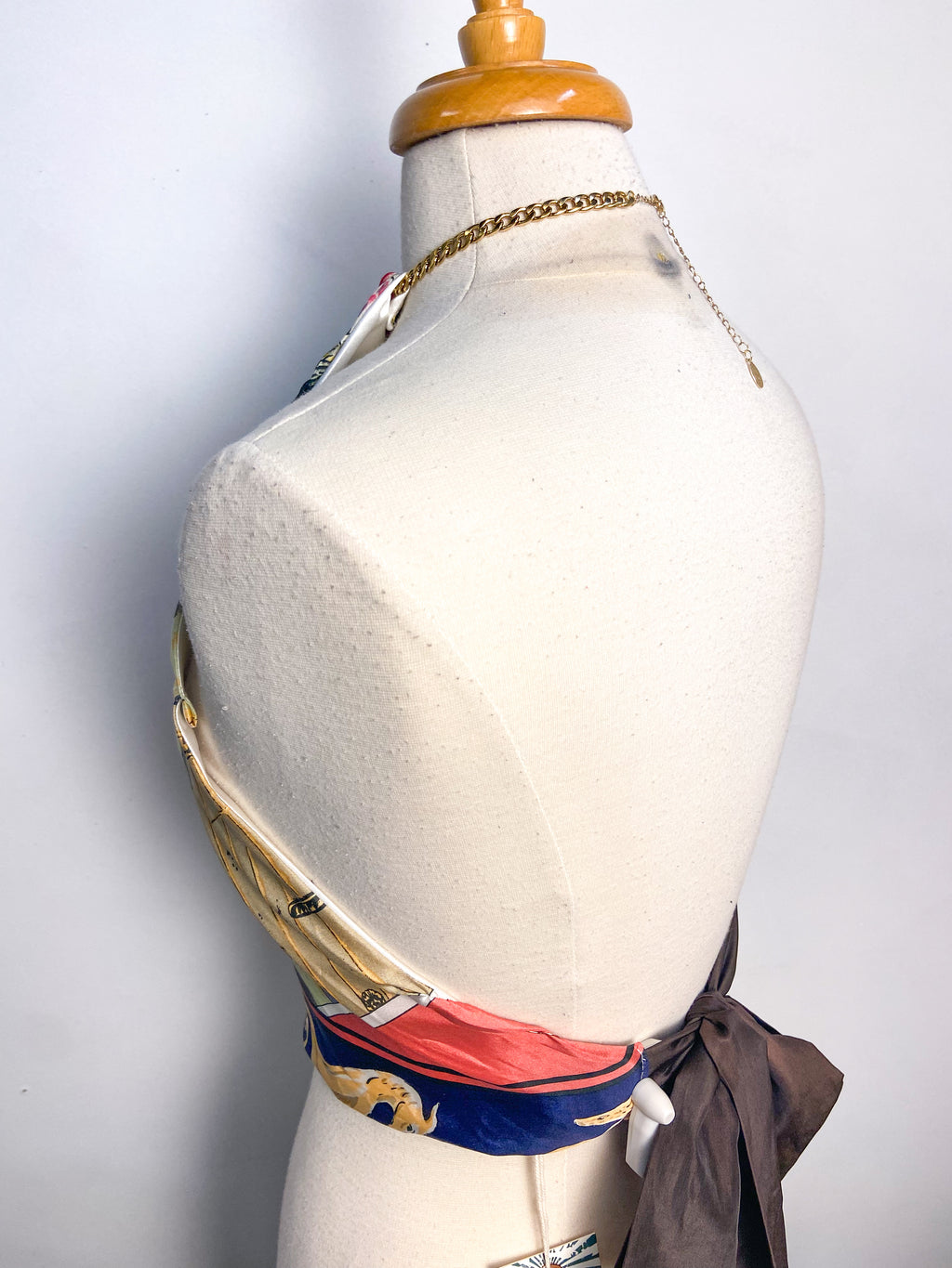 OOAK Vintage Silk Scarf Halter Top