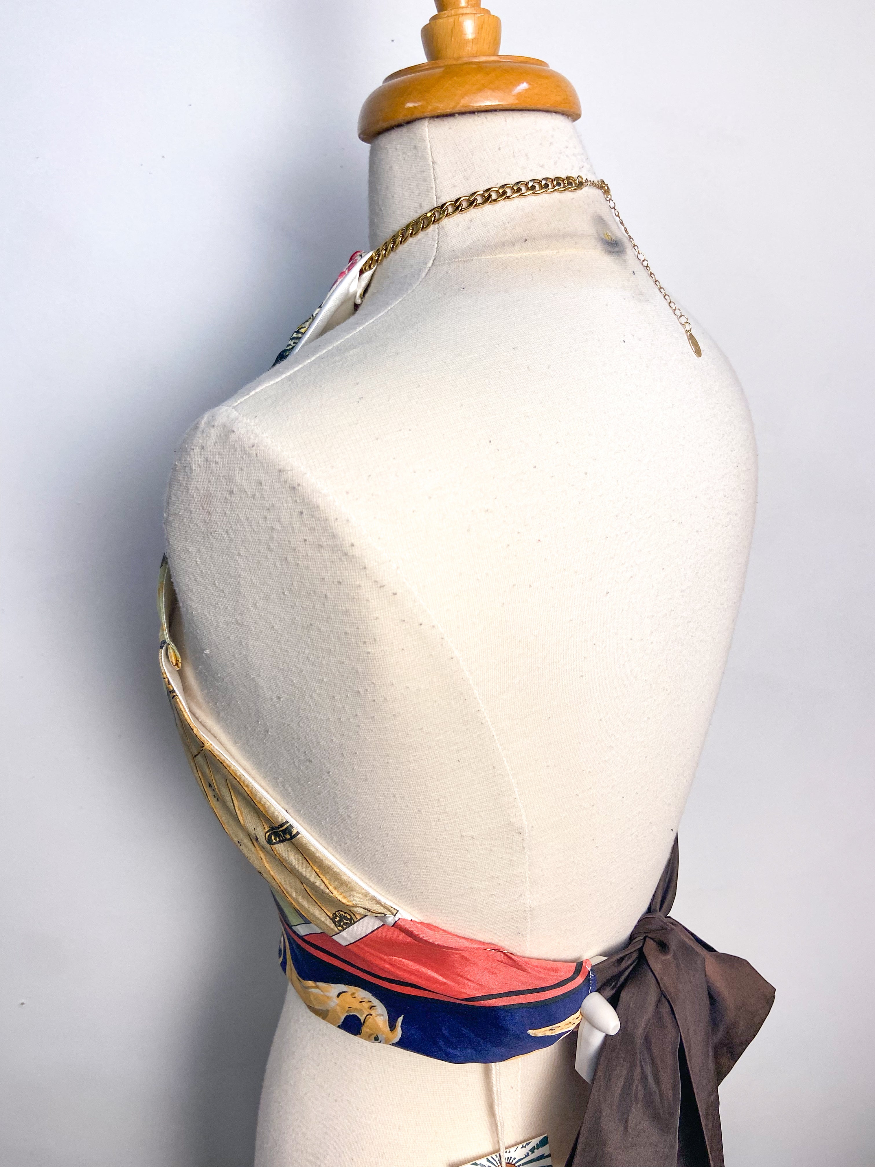 OOAK Vintage Silk Scarf Halter Top