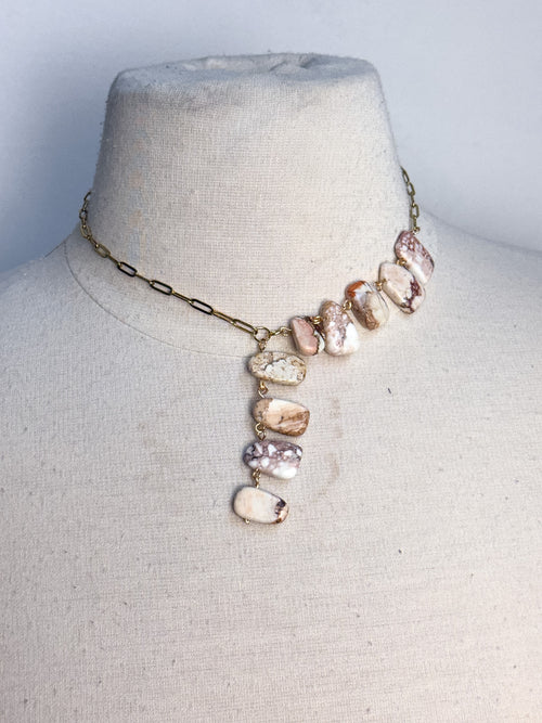 Handmade Gemstone Lariat Necklace