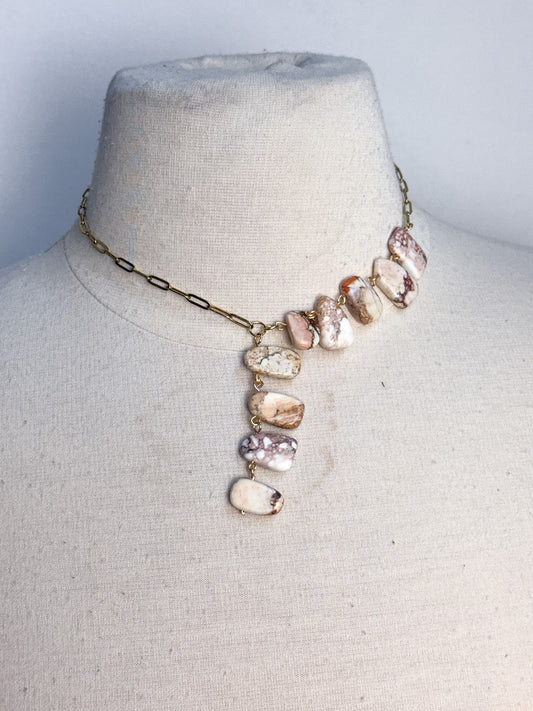 Handmade Gemstone Lariat Necklace