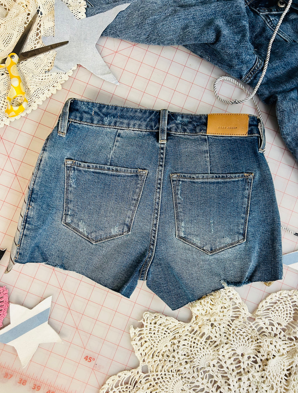 OOAK Dear John Tie Accent Cut Offs