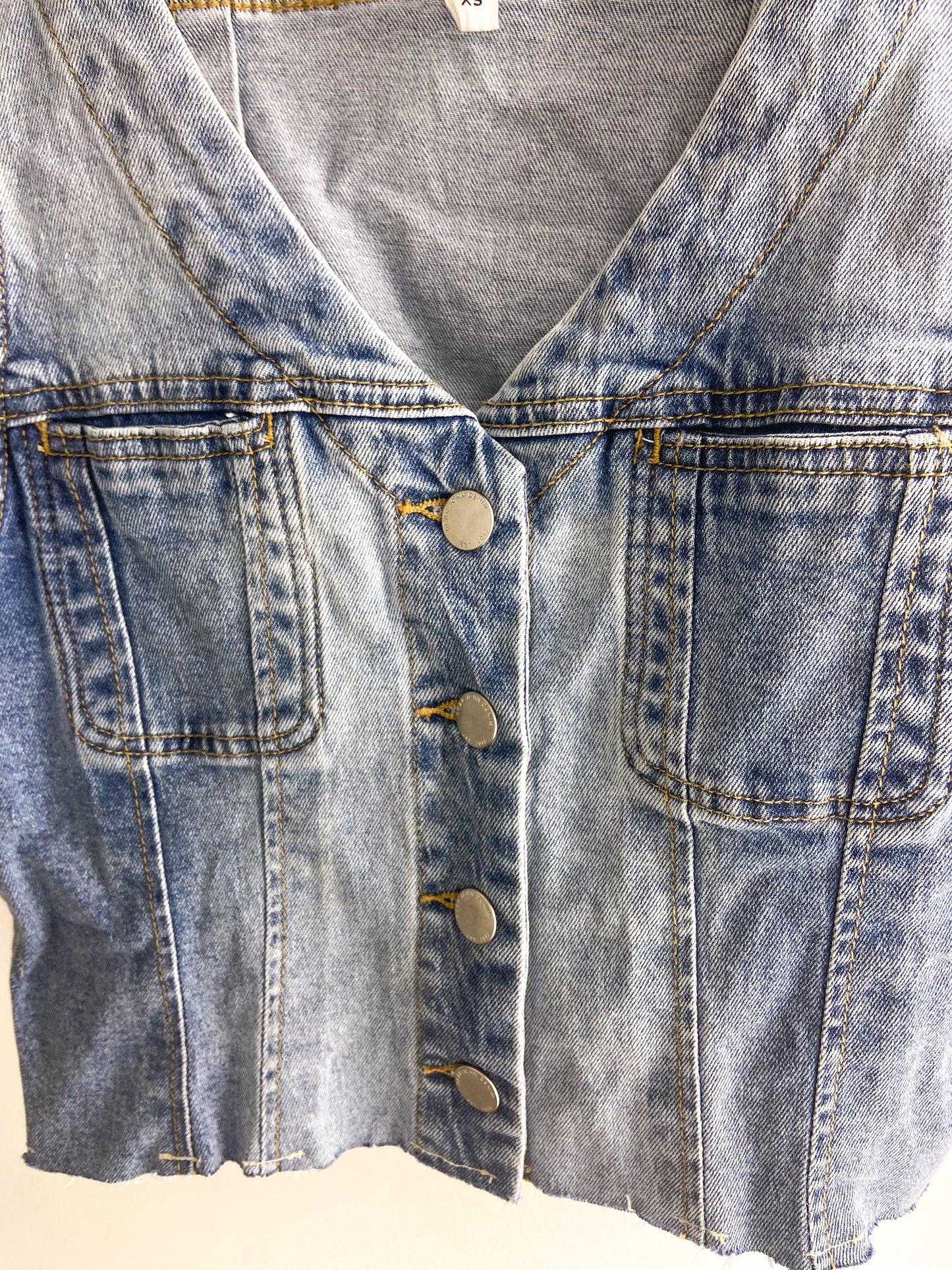 Dear John Cropped Denim Vest
