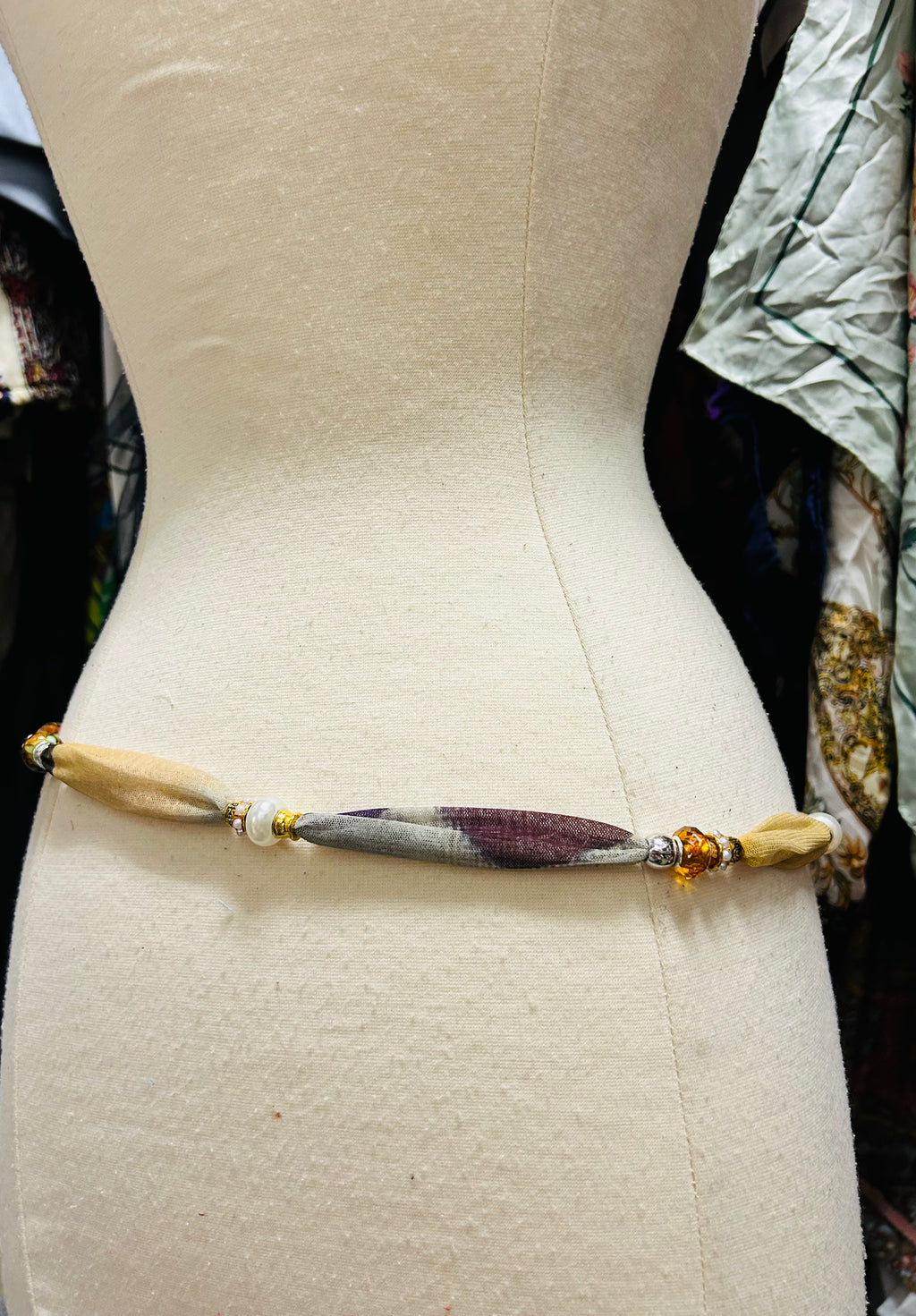 OOAK Mesh & Charms Scarf Necklace or Belt