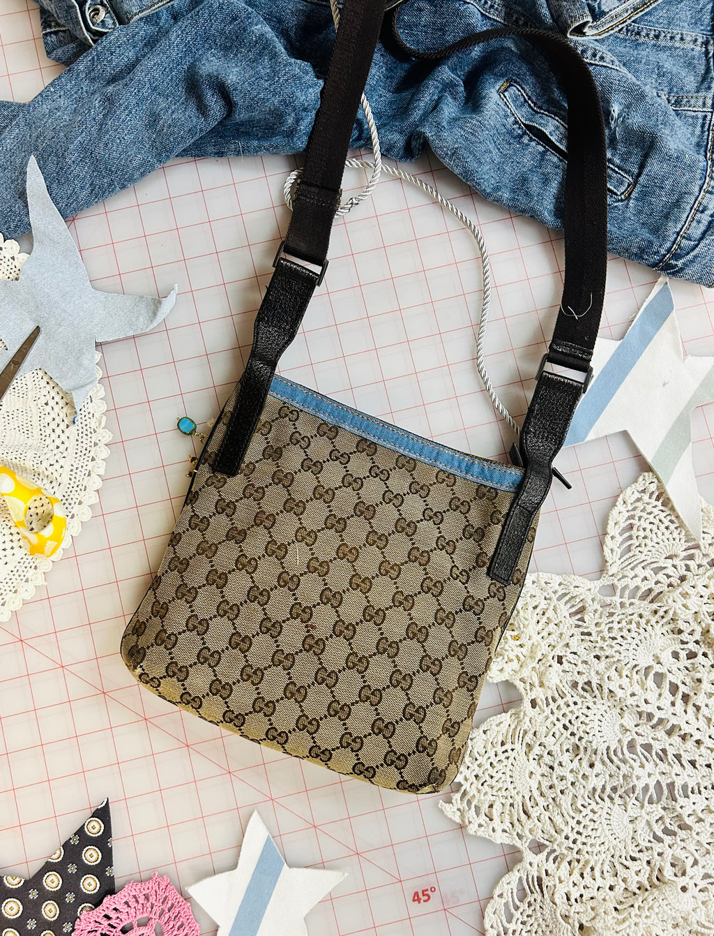 OOAK Authentic Vintage Gucci Crossbody Purse w/ Chain Strap