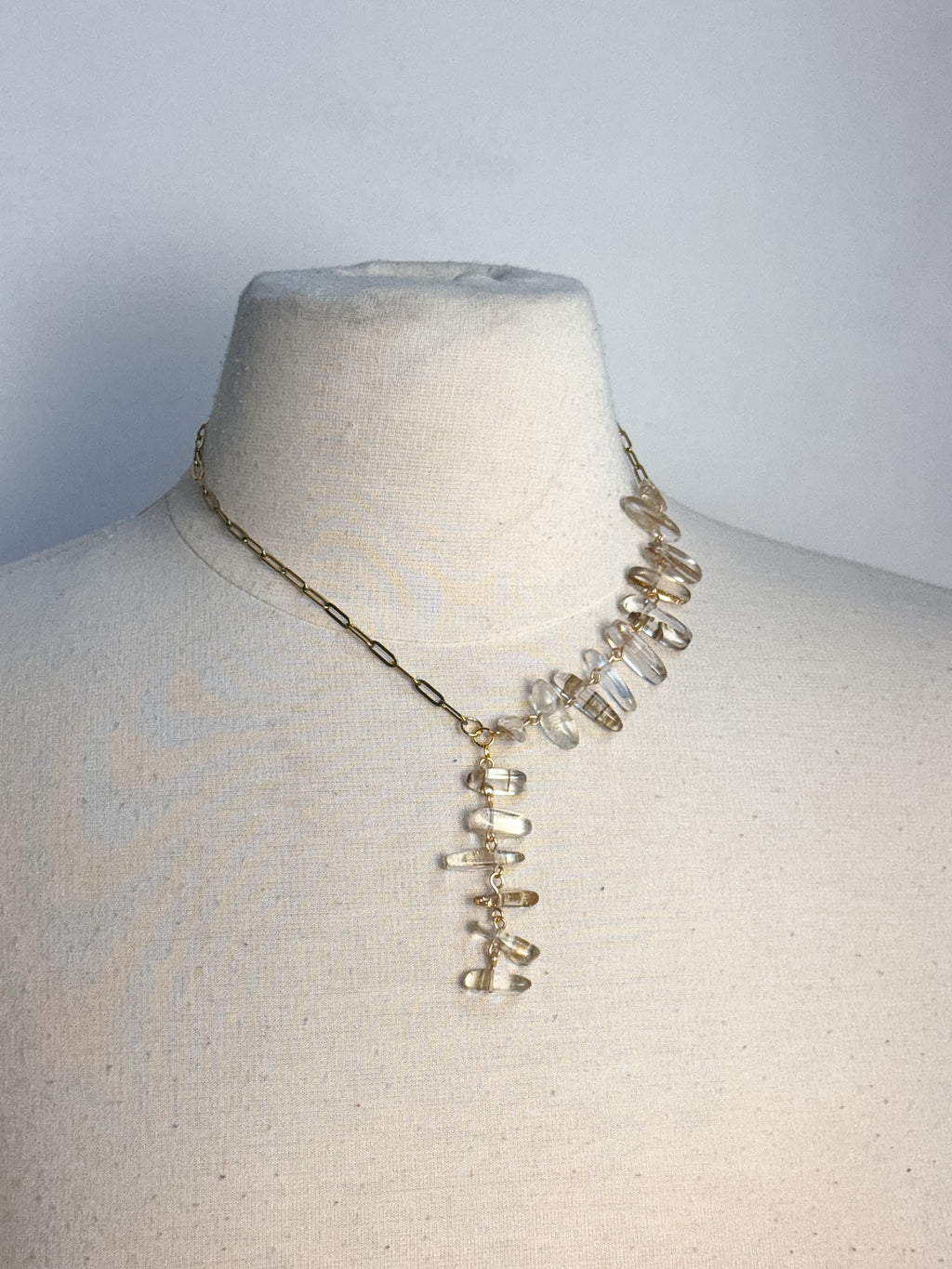 Handmade Goldstone Lariat Necklace