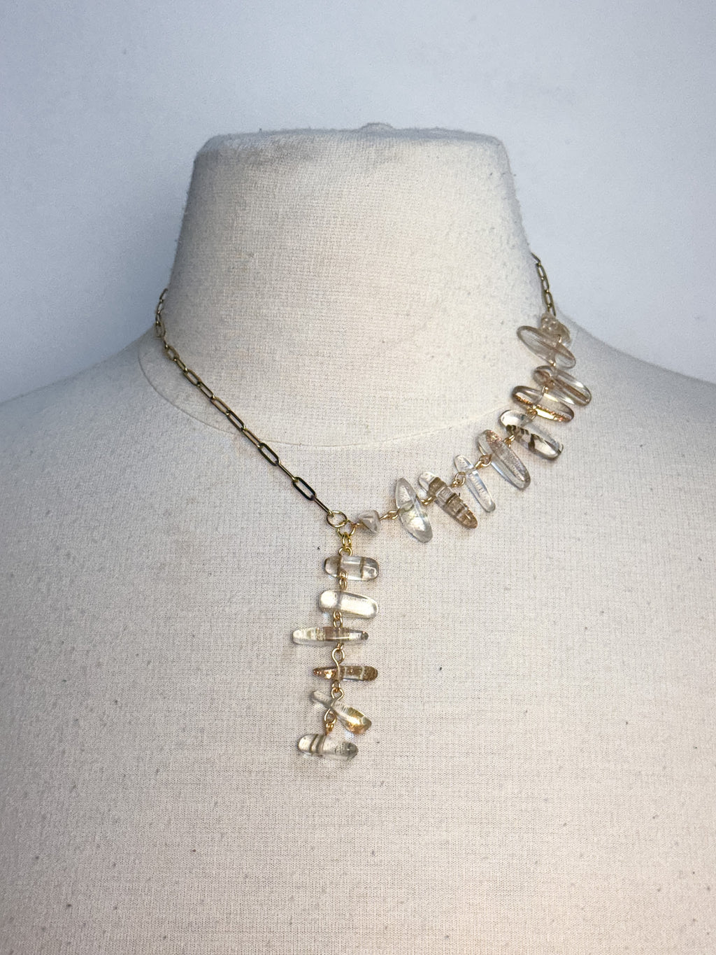 Handmade Goldstone Lariat Necklace