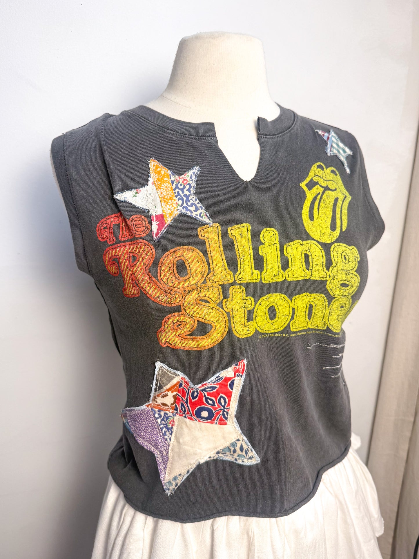 OOAK Star Patch Rolling Stones Graphic Tee