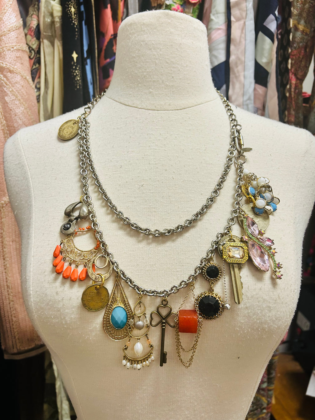 OOAK Vintage Charm Chain Belt or Necklace
