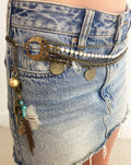 OOAK Multi Chain and Turquoise Cross Waist Chain