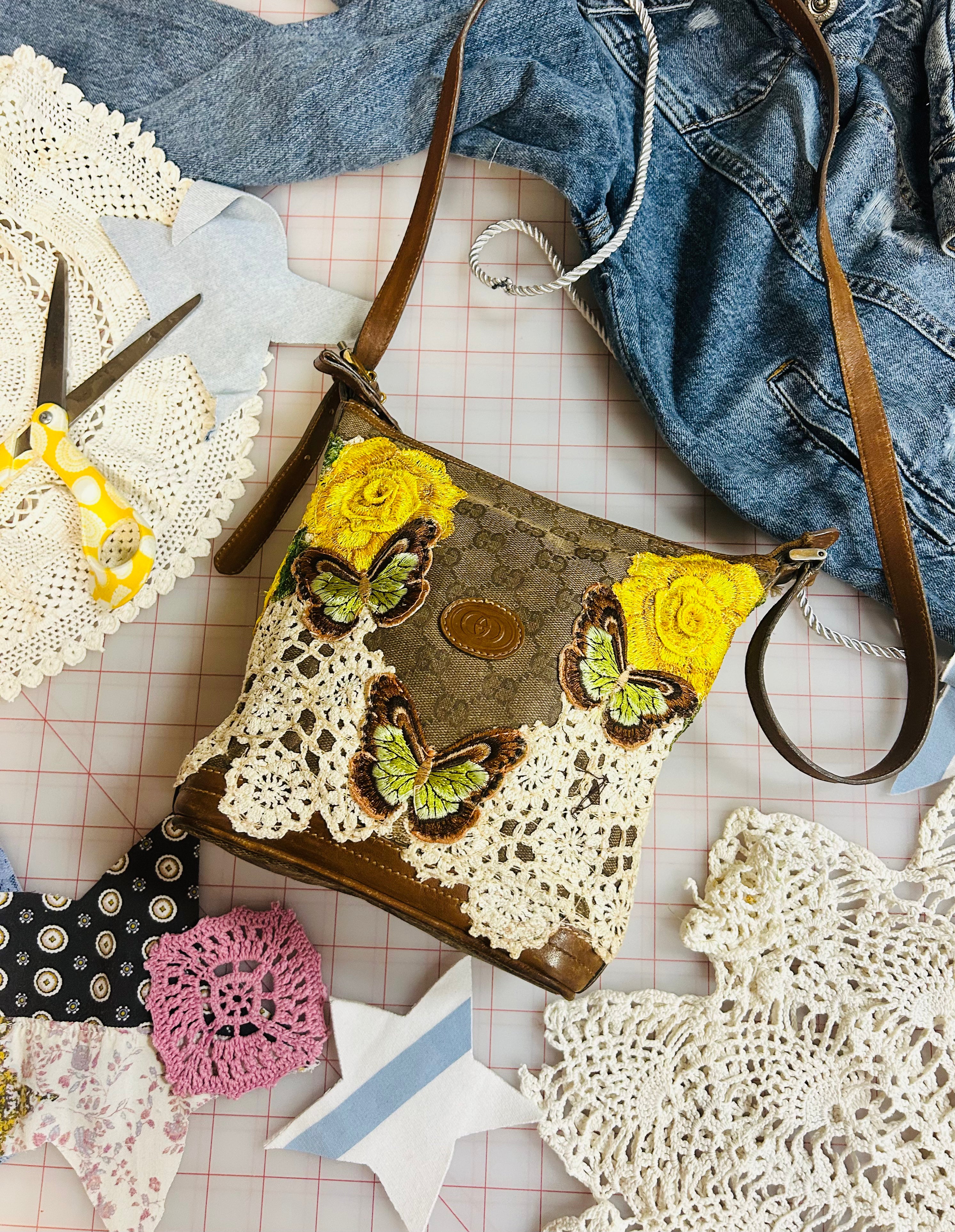 OOAK Vintage Gucci Butterfly Patch Purse