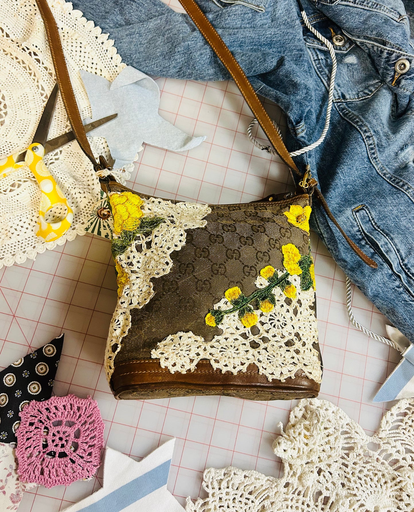OOAK Vintage Gucci Butterfly Patch Purse