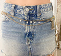 OOAK Box Chain and Pearl Fringe Waistchain