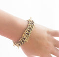 OOAK Cross Chain Charm Braided Bracelet