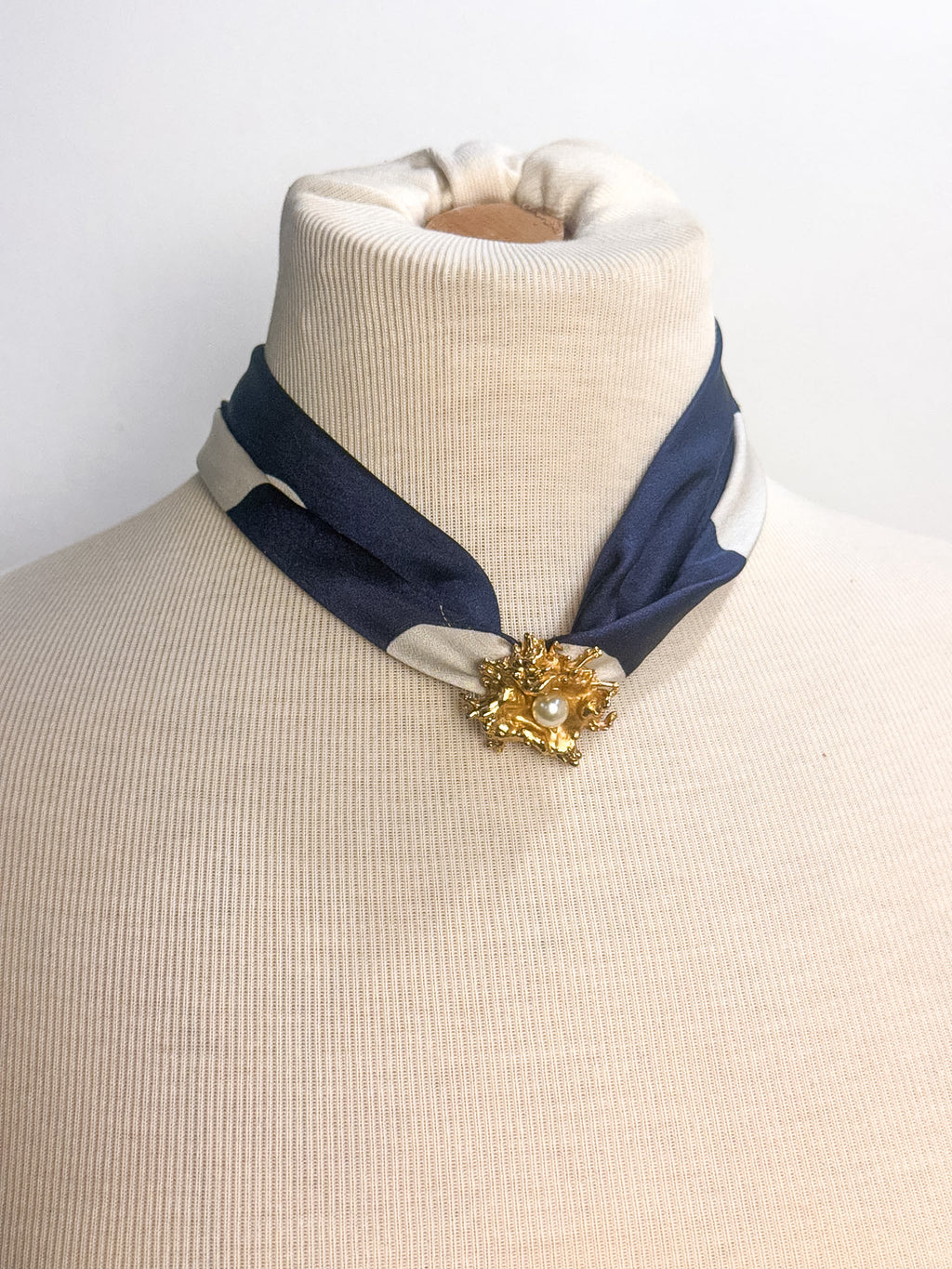 OOAK Satin Dot Scarf Neklace