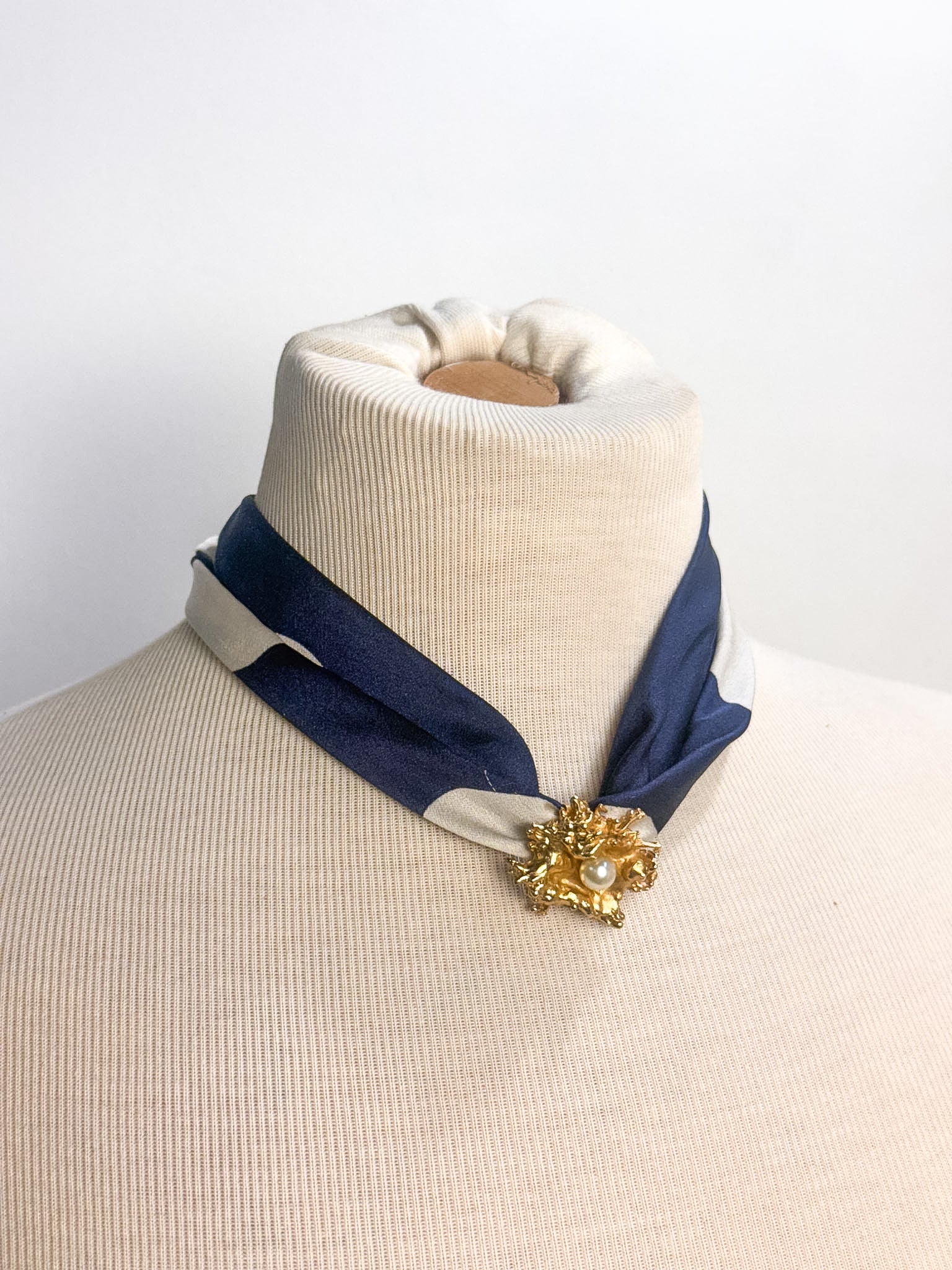 OOAK Satin Dot Scarf Neklace