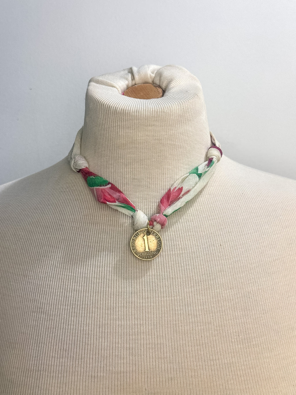 OOAK Vintage Handkerchief Coin Necklace