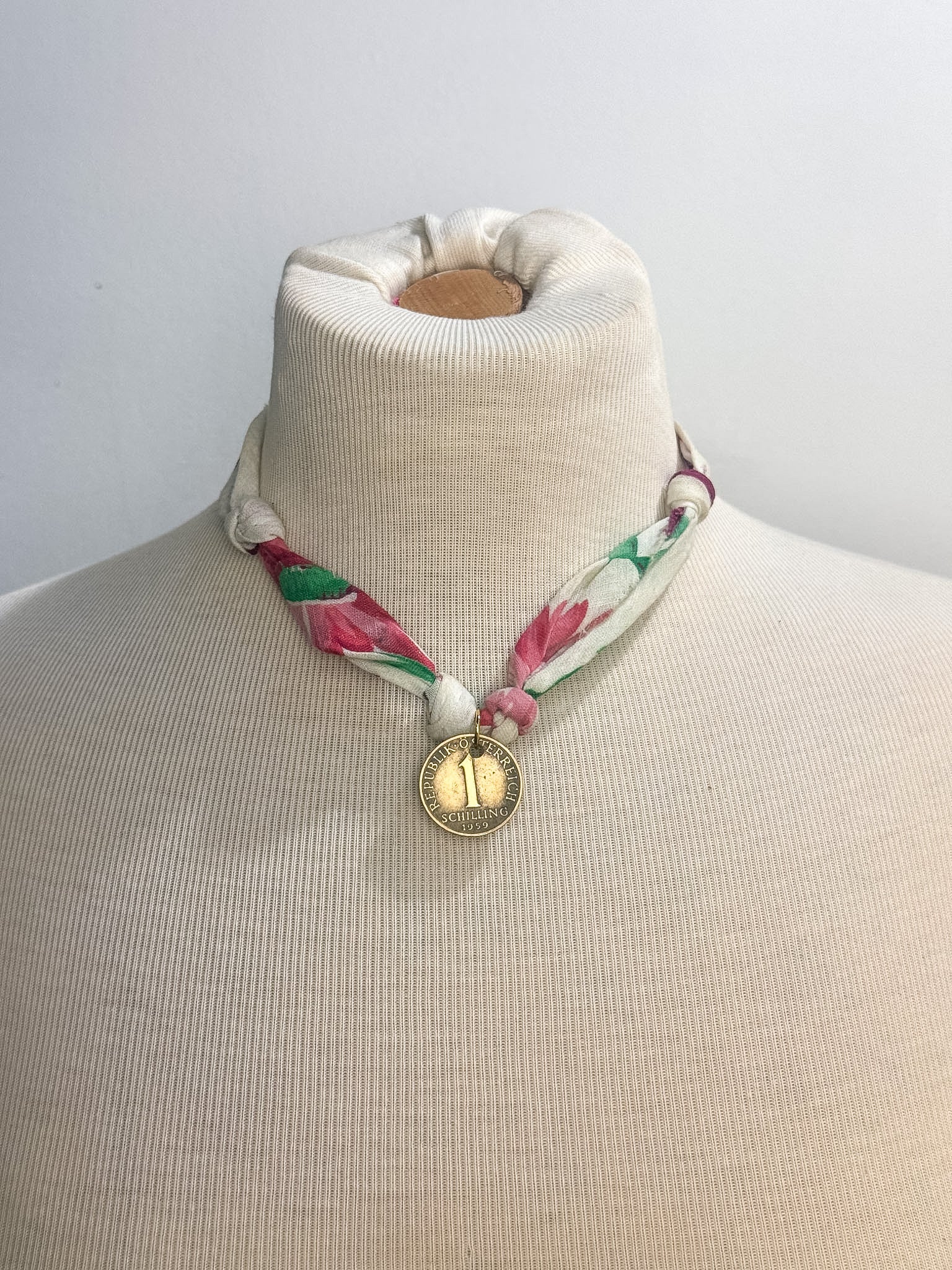 OOAK Vintage Handkerchief Coin Necklace