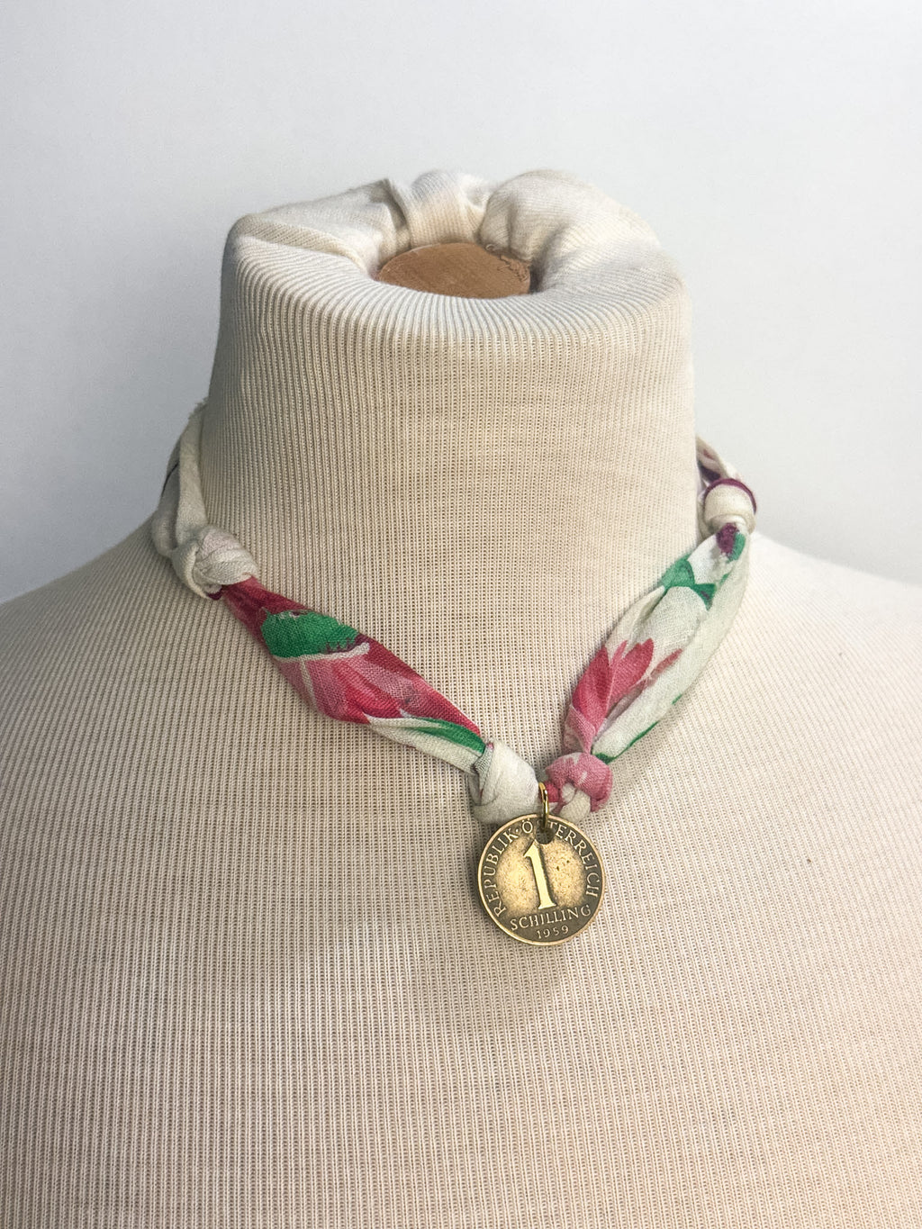 OOAK Vintage Handkerchief Coin Necklace