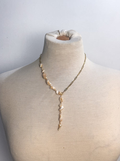 Handmade Shell Lariat Necklace