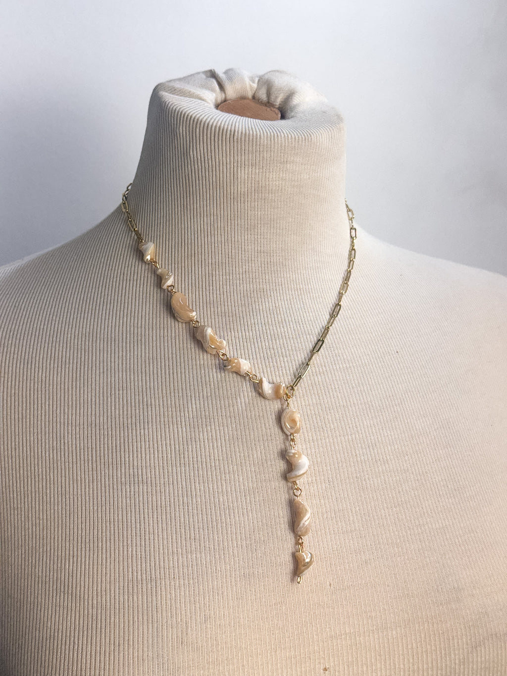 Handmade Shell Lariat Necklace