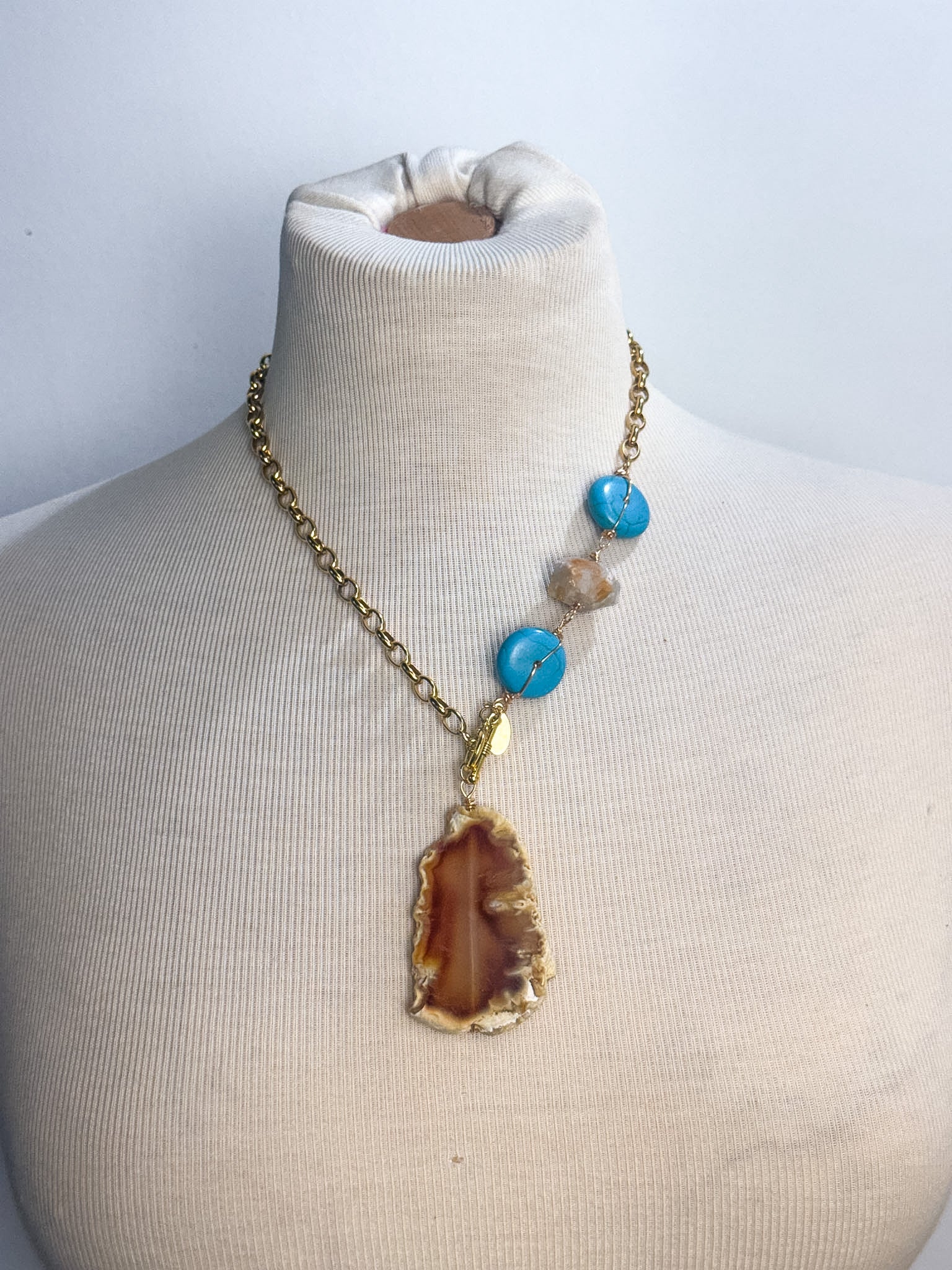 OOAK Agate & Turquoise Necklace