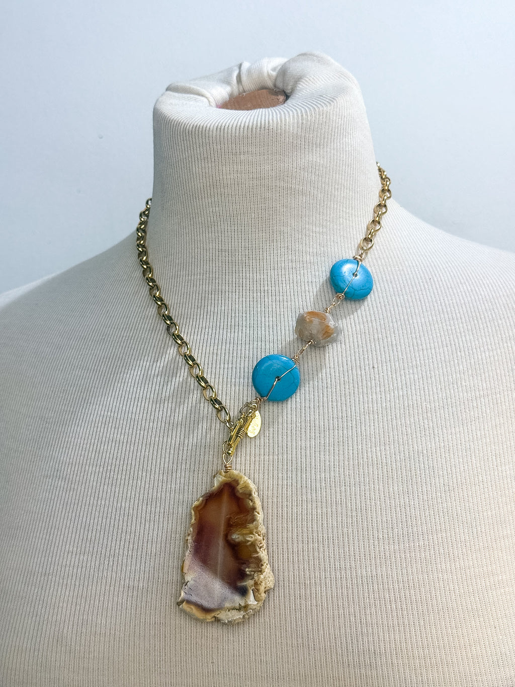OOAK Agate & Turquoise Necklace
