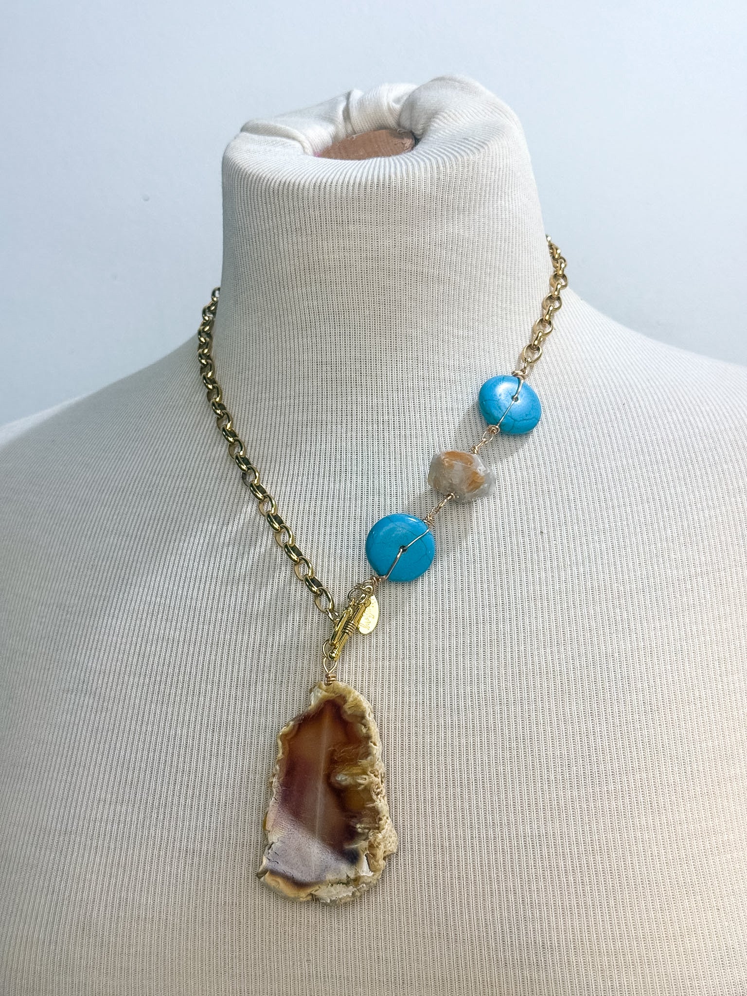 OOAK Agate & Turquoise Necklace