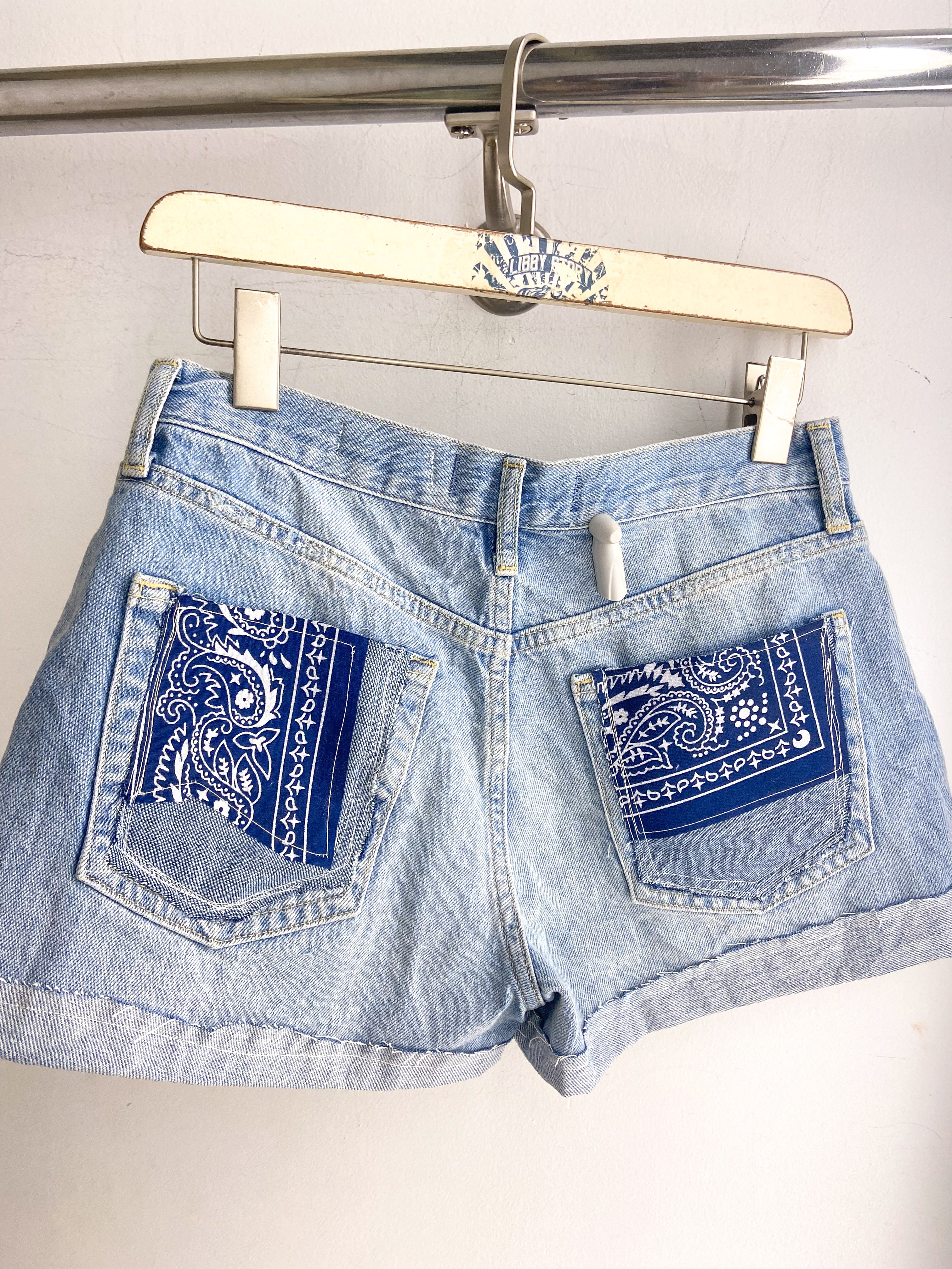 OOAK Bandana Patch Free People Cut Offs