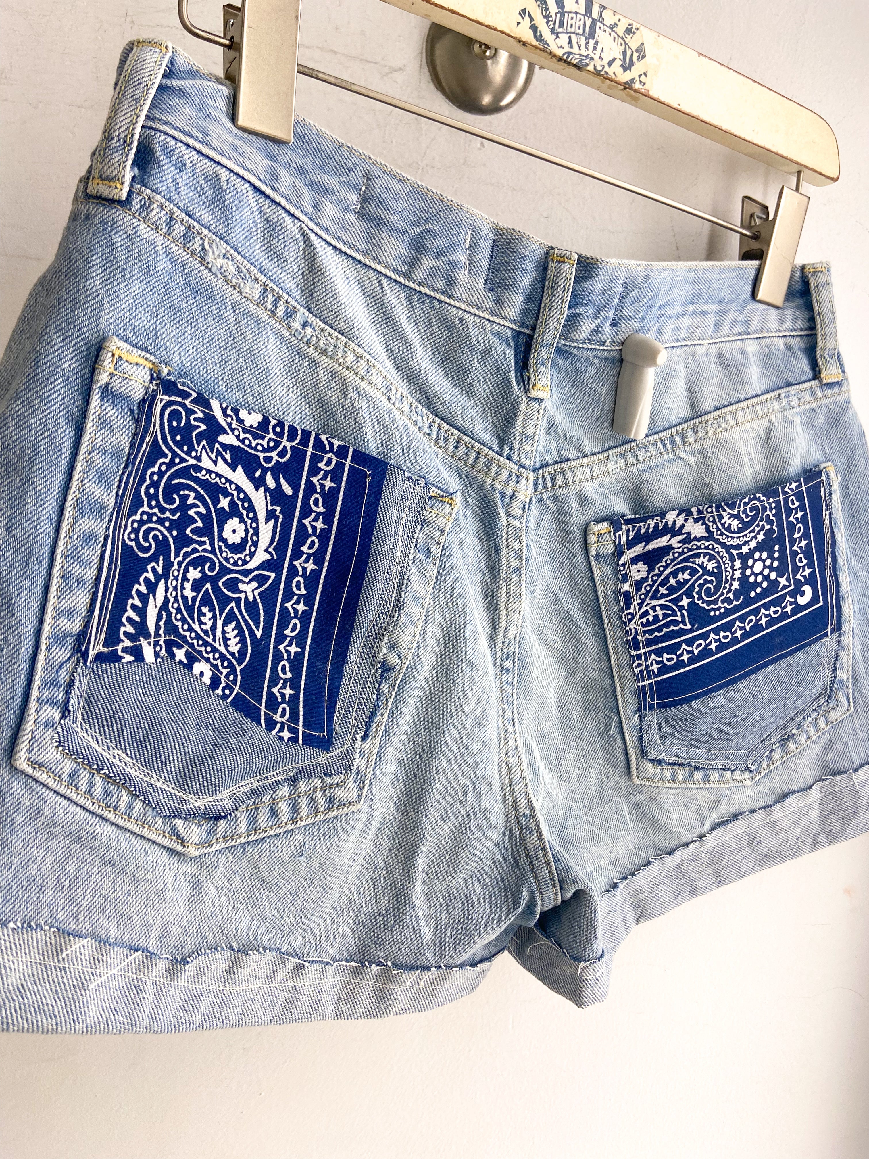 OOAK Bandana Patch Free People Cut Offs