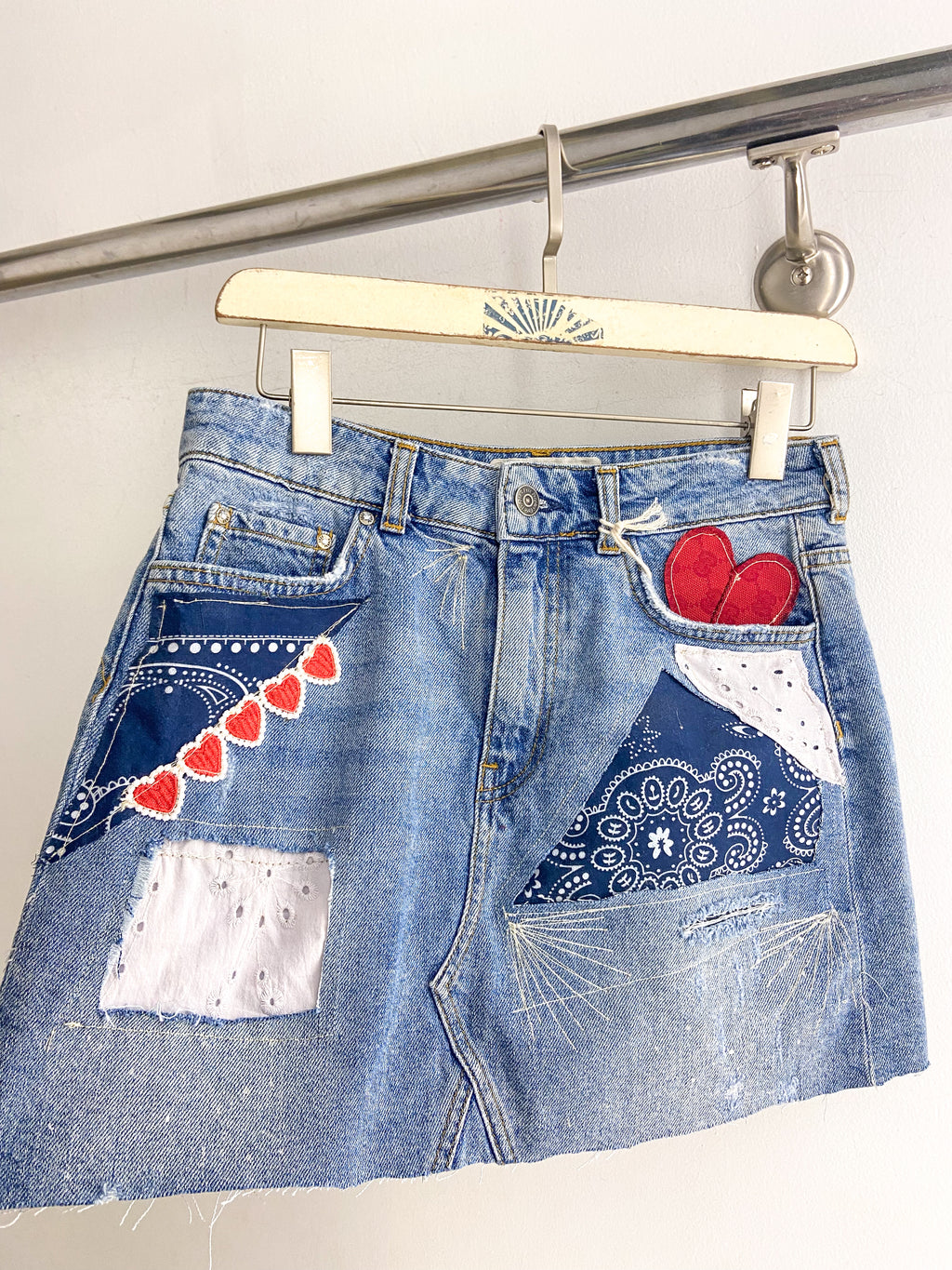 OOAK Free People Upcycled Denim Skirt