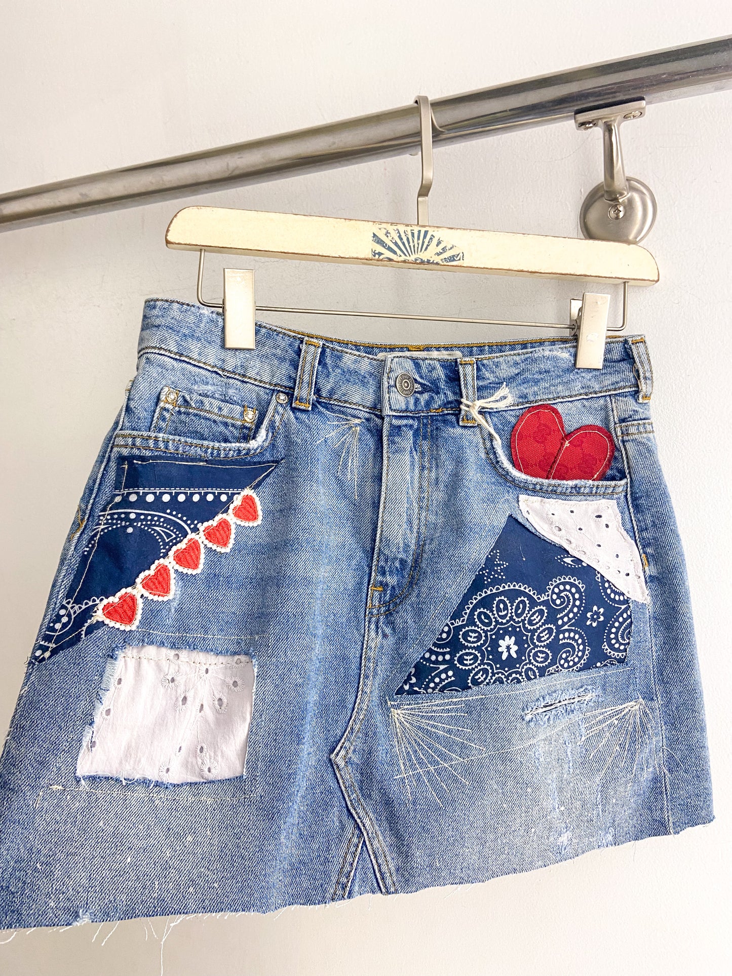 OOAK Free People Upcycled Denim Skirt