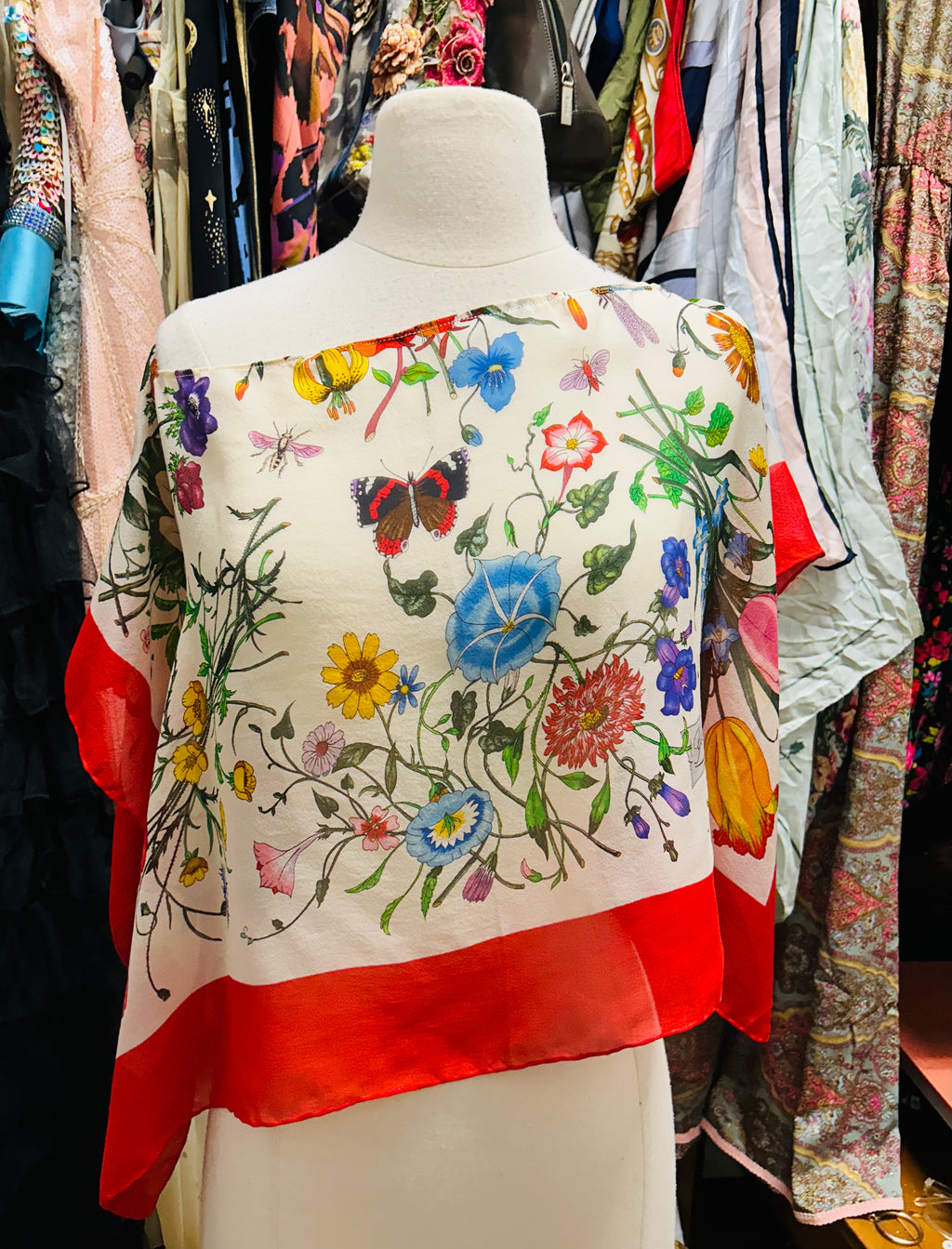 OOAK Vintage Signed Gucci Scarf Top