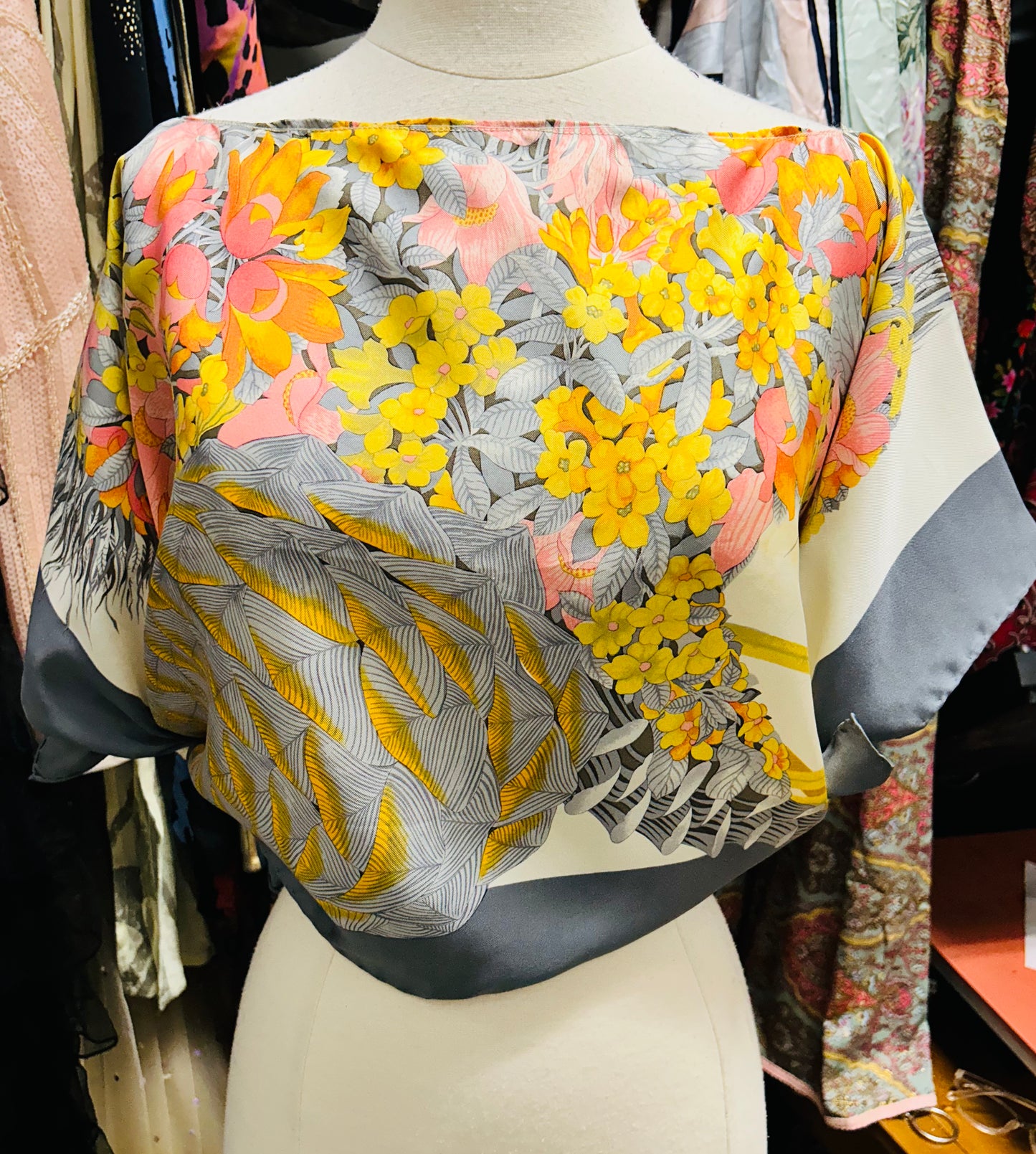 OOAK Silk Signed Ferragamo Scarf Top