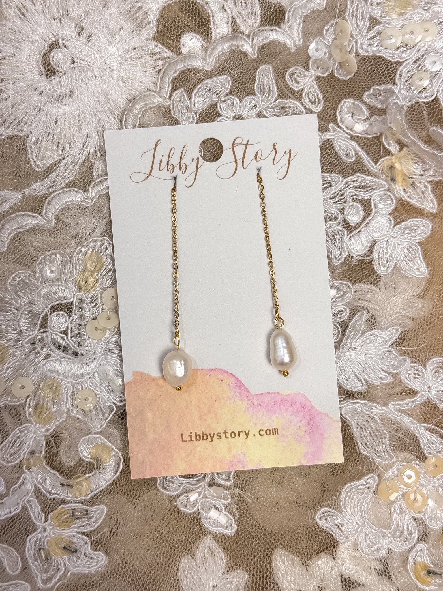 Freshwater Pearl Threader Earrings
