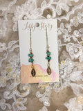 Handmade Turquoise & Agate Threader Earrings