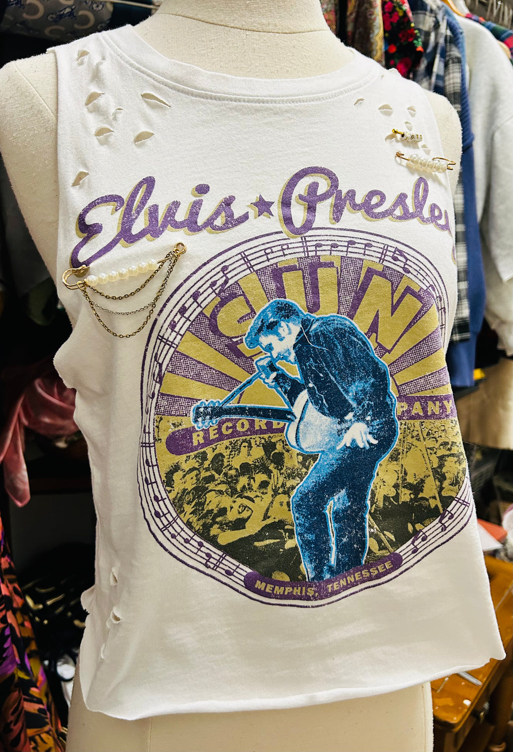 OOAK Elvis & Pearls Graphic Tee