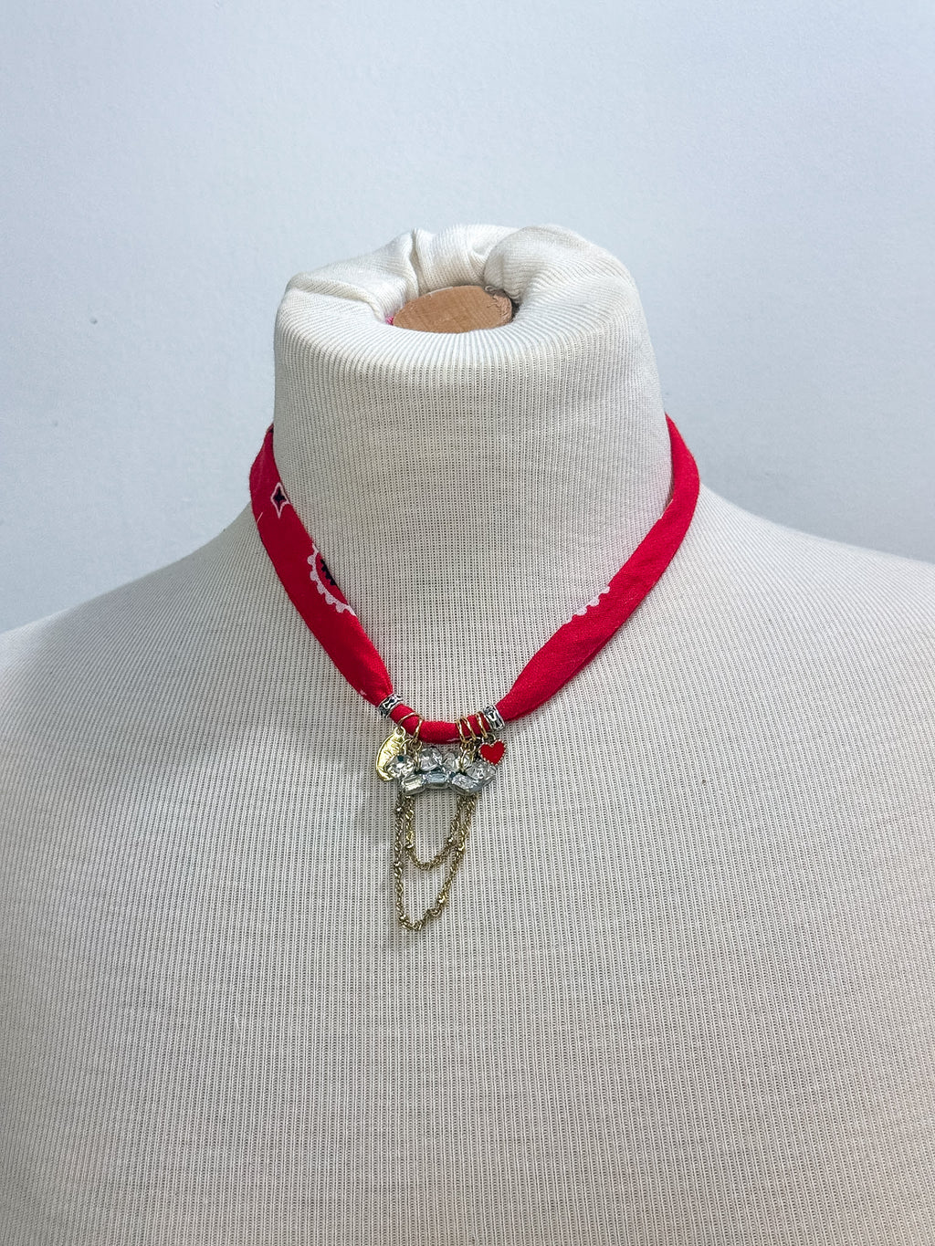 OOAK Chain Pendant Bandana Necklace