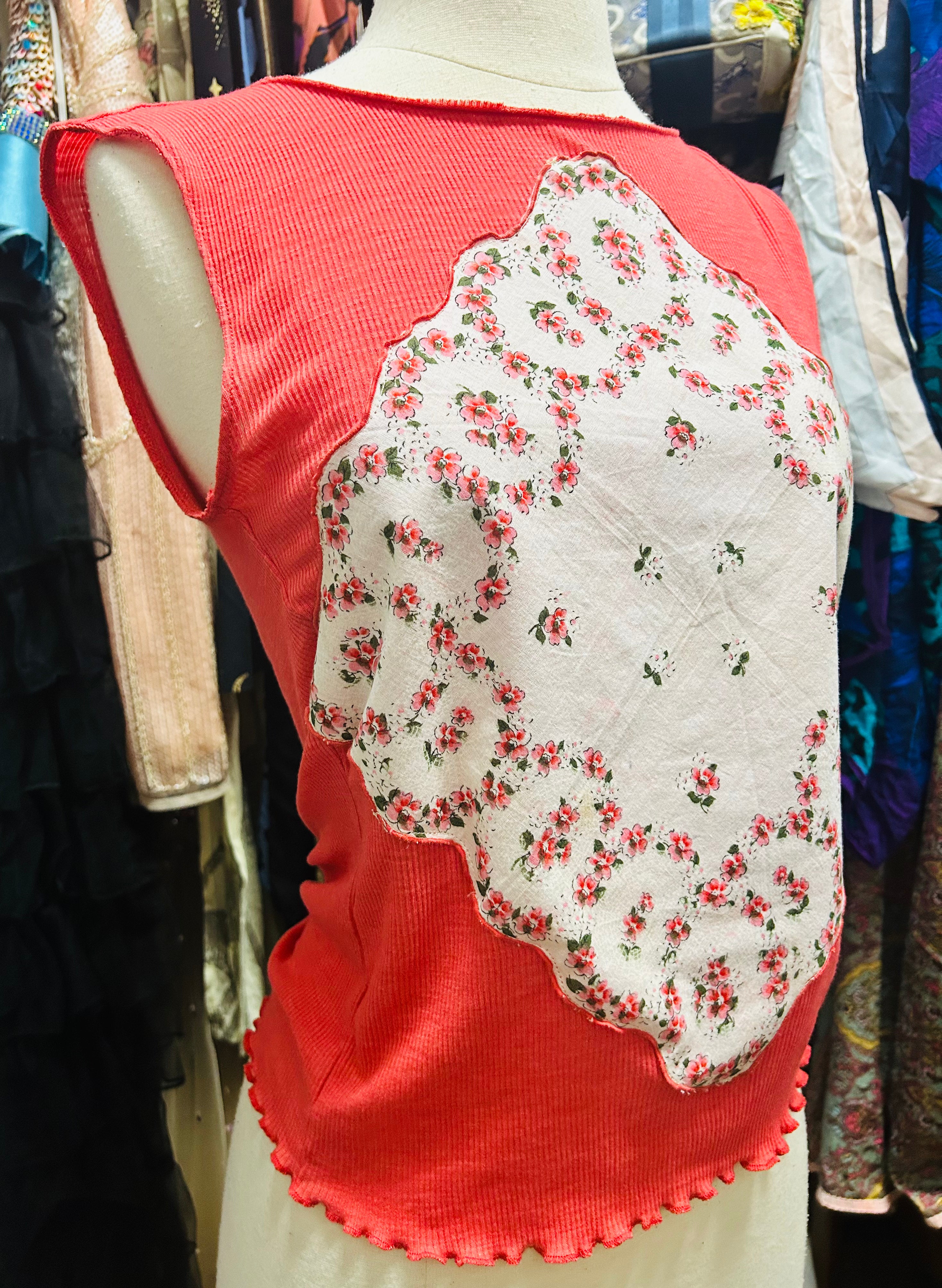 OOAK Handkerchief Breathe Easy Free People Upcycled Tank
