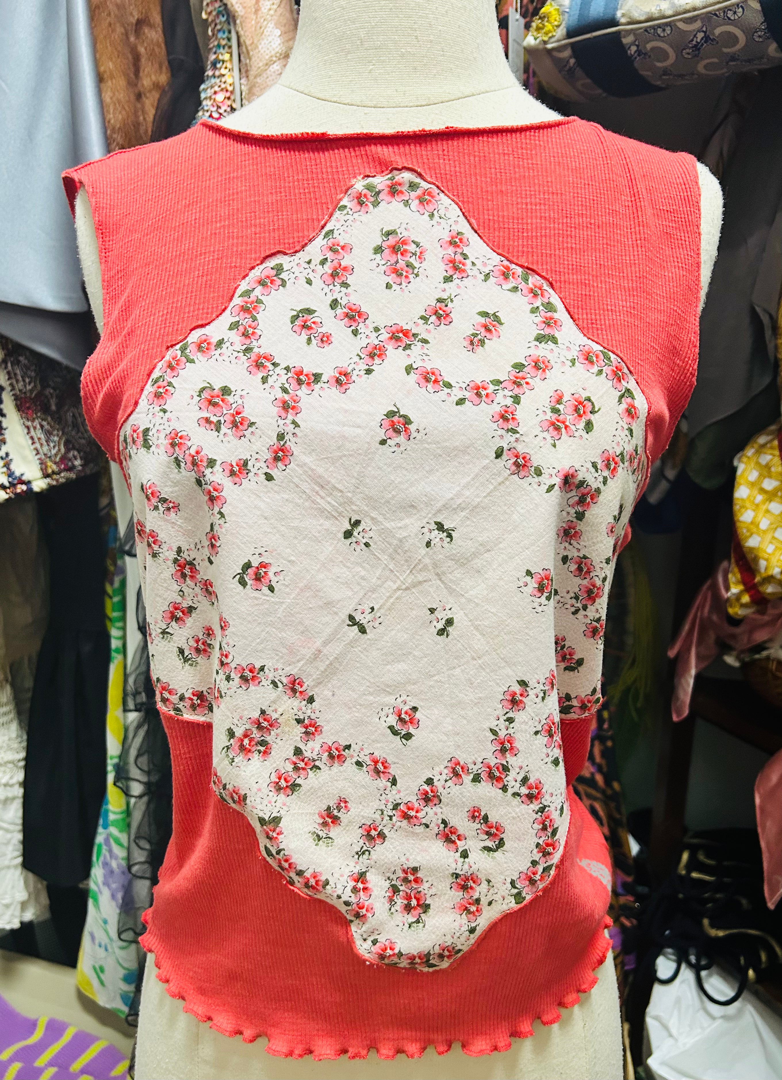 OOAK Handkerchief Breathe Easy Free People Upcycled Tank